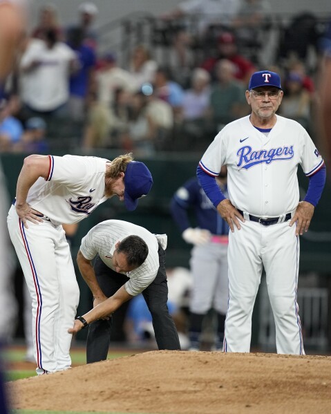 Rangers starting pitcher Gray exits in 5th inning after comebacker